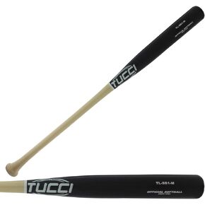 Tucci SB1 Maple Wood Softball Bat, 34", Natural/Black, Traditional Knob Handle
