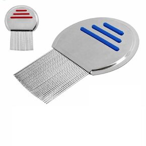 Lice Comb Professional Reusable for Kids Adults Helix Spiraled Stainless Steel Comb Removal Dandruff Eggs with Rounded Tips for Comfort - 2 Pack, Silver