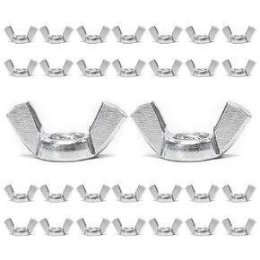 30 PCS 5/16-18 Wingnuts, Carbon Steel Wing Nuts Silvery Zinc Plated Fasteners Parts Butterfly Nut (Silvery, 5/16-18)