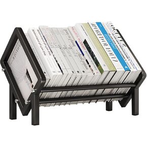 Vinyl record storage, metals magazine holder, record holder for Desktop and Home Office, Quick Assembly album storage for vinyl records black