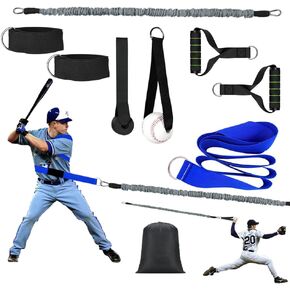 Core & Hip Belt Resistance Band for Baseball & Softball Training | Baseball Batting & Hitting Trainer | Complete Resistance Training Aid for Arm Strength & Swing Flexibility