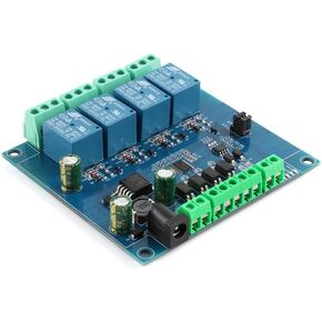 Modbus-Rtu 7-24V 4 Channel Relay Module Switch Modbus RTU Switch Input Output 5V RS485 TTL Communication Anti-Reverse Connection
