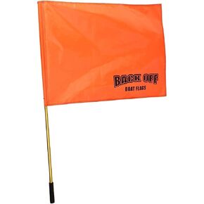 GIANT Orange Boating Safety Flag with Pole for Water Skis Wakeboarding and Tubing - Universal Safety Skier Down Flag