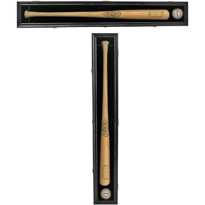 DisplayGifts Pro Collector's Baseball Bat Display Case Frame with Acrylic Transparent Door Holder Rack Cabinet Wall Mounted Shadow Box Vertical or Horizontal, w/98% UV Protection-Lock.