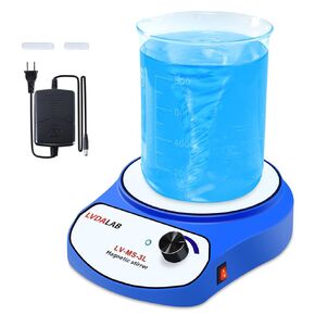 2200RPM Magnetic Stirrer with 2 Stir Bars, 5000ml Stainless Steel Magnetic Mixer, Lab Stirrers Mini Magnetic Stir Plate for Lab Homebrew Sauces Yeast Starters Paint Ink Low Noise No Heating