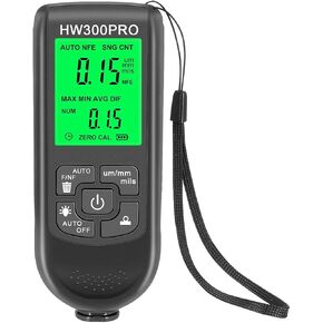 US Paint Thickness Gauge Meter Fe/NFe Probe Coating Thickness Gauge Professional Multifunctional Car Paint Depth Gauge Test Precise HW-300PRO for Car Automatic Detection(white)