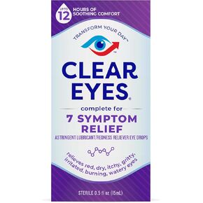Clear Eyes 7 Symptom Relief Eye Drops, 0.5 Fl Oz