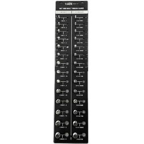 Thread Checker Standard and Metric, Nut and Bolt Thread Gauge, Screw Size Chart, 28 Sizes Base Plate - Aluminum Anodized with Stainless Steel Bolts (Black)