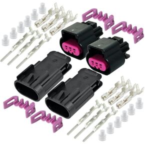 (2-Pack) 3-Pin GT150 Series 15Amps Male n Female Sealed Connector Set, Wire Gauge 22 20 AWG