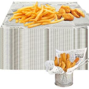 SHUESS 500PCS 12"x12"Newsprint Wax Paper Sheets,Grease Resistant Food Wrap Paper, Tray Basket Liners Newsprint Paper, Sandwich Wrapping Paper Square for Home Kitchen Baking Hamburger
