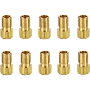 10 PCS Valve Core Pump Adapter Solid Brass Presta Valve Adapter to Convert Presta to Schrader Bike Pump Adapter with Seal Rings Adapter Converter for Bikes