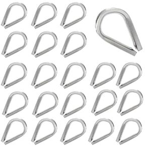 30Pcs M5 Stainless Steel Thimble for 3/16 Inch Diameter Wire Rope, 5mm Cable Thimble Rope Thimble Rigging Wire Rope Protection Ring
