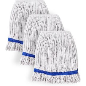 Eyliden 3 Pack Mop Heads Replacement, Looped-End String Mops for Floor Cleaning, Scratch-Free Washable Cotton Mop Refills for Multi-Surface, Home Commercial Industrial Wood Tile