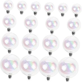 Toddmomy 18Pcs Christmas Ball Ornaments Clear Iridescent Christmas Tree Baubles Shatterproof Tree Balls for DIY Xmas Party Birthday Wedding Decor (Transparent)