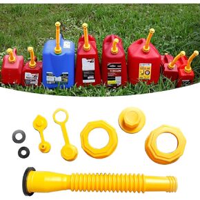 1 PC Car Fuel Tank Nozzle Kit, 7.87" x 1.55" x 0.84" Threaded Hex Nut Plug Sealing Washer Fuel Nozzle Protector Cap, Retrofit Replacement Accessories, Suitable for Most Cars (Yellow)