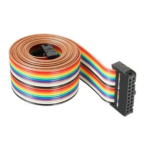 DMiotech 1 Pack 34 Pins IDC Wire Flat Rainbow Ribbon Cable 66cm 2.54mm Pitch Breadboard Jumper Wires for Electronic Projects