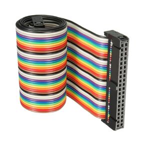 DMiotech 1 Pack 34 Pins IDC Wire Flat Rainbow Ribbon Cable 66cm 2.54mm Pitch Breadboard Jumper Wires for Electronic Projects