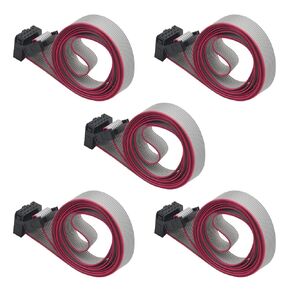 XINGYHENG 5PCS 2.54mm Pitch 2 Row 10 Pin Flat Ribbon Cable Double-end Female to Female Wires IDC Ribbon Connector Cable 1m/3.3FT