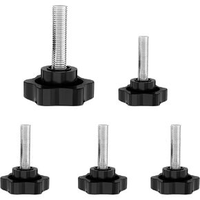 5PCS Plum Knob Fastening Screw M8 x 40mm Black in Saudi Arabia