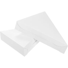 uxcell Pizza Boxes, 24Pcs 9.65x7.09x1.77 Inch - Pizza Single Slice Storage Container, Triangle Pizza Slice Box, Mini Pizza Packaging Carton for Pizza Party (White)
