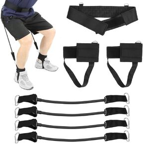 QWORK Vertical Jump Trainer Leg Strength & Resistance Bands Set – Multifunctional Training System for Speed, Agility, Basketball, Volleyball – Portable Home Gym Kit for Training, Physical Therapy in Saudi Arabia