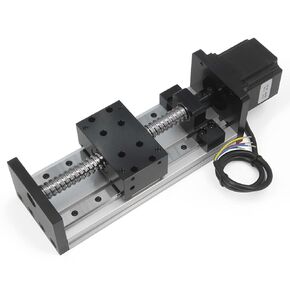100mm Effective Stroke Length Double Linear Rail Guide with Square Linear Rails Ballscrew SFU1605 with Nema 23 Stepper Motor for CNC Router Parts X Y Z Linear Stage Actuator (Size:100mm)