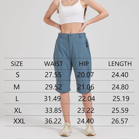 SYKROO Womens Capri Cargo Pants Lightweight Waterproof Quick Dry Travel Workout Hiking Pants with Zipper Pocket in Saudi Arabia