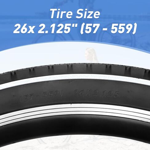 MEGHNA Bike Tire 20/24/26 x 2.125 inch Mountain Bike Tire with Bike Tube A/V 48mm & Tire Lever White Wall Foldable Tire Replacement for Cruiser Bike Kids Bike Mountain Bike Folding Bike City Bike in Kuwait