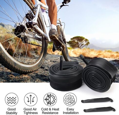 LotFancy 700 x 28C/30C/32C Bike Tubes, 2Pcs 700x28C/700x30C/700x32C (28-622/30-622/32-622) 28 x 1 5/8 x 1 1/4 Tube with 2 Tire Levers in Saudi Arabia