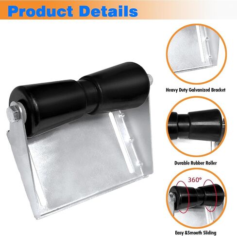 8" 10" 12" Boat Trailer Rollers,Boat Trailer Keel Roller with Bracket Assembly Kit,Galvanized Steel Boat Keel Trailer Rollers for Boat Easy Water Launch,Keel Roller Assembly Kit for Boat Trailer in Saudi Arabia