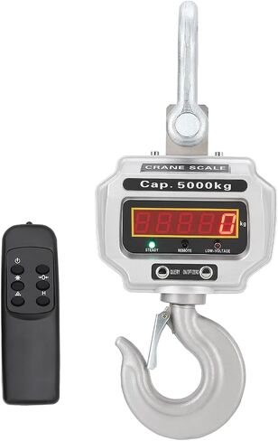 Industrial Heavy Duty Crane Scale, 11000lbs/5T Crane Scale with LED Screen&Remote Control, High Precision for Construction, Factory, Farms, Cast Aluminum Case, Rechargeable in Saudi Arabia