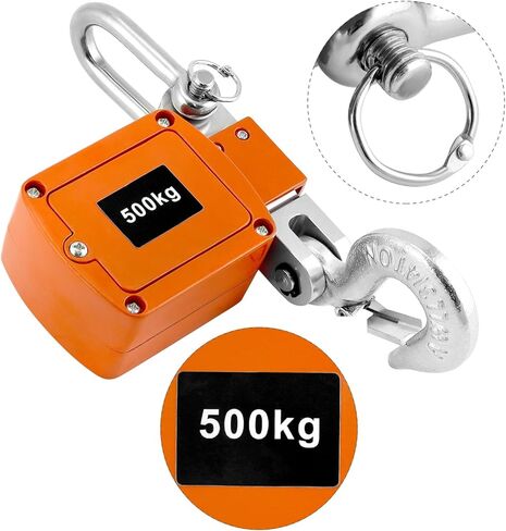 مقياس رافعة رقمي عالي التحمل من QWORK - سعة 2200 رطل/1000 كجم، تحويل وحدة مزدوجة، مقياس تعليق صناعي دقيق ومحمول للزراعة والصيد واستخدام المستودعات، الألومنيوم المصبوب، برتقالي in Kuwait