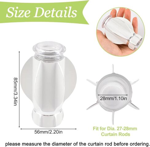 ستارة نهائية بلاستيكية، 4 قطع من Lvory White Drapery Rail Pod Head Cap ديكور النافذة ستارة السكك الحديدية نهاية قضيب الستارة النهائية، تناسب Dia. قضبان ستائر مقاس 27-28 مم (تصميم شفرة المروحة) in Kuwait