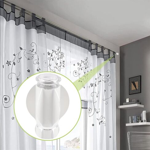 ستارة نهائية بلاستيكية، 4 قطع من Lvory White Drapery Rail Pod Head Cap ديكور النافذة ستارة السكك الحديدية نهاية قضيب الستارة النهائية، تناسب Dia. قضبان ستائر مقاس 27-28 مم (تصميم شفرة المروحة) in Kuwait