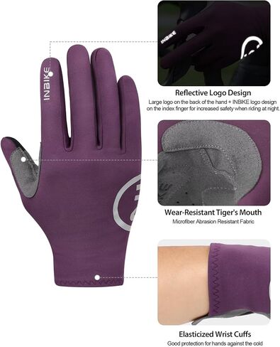 INBIKE Cycling Gloves Men Women Thin Fleece Touchscreen Padded Bike Gloves for Running Driving Biking Hiking in Kuwait