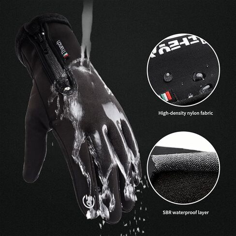 Winter Warm Gloves for Men Women Touchscreen Windproof Waterproof Cold Weather Driving Black Sport Gloves for Cycling Running Skiing Hiking Climbing Shooting Fishing (Large) in Saudi Arabia