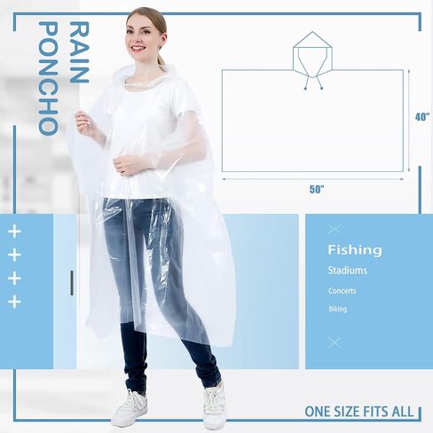 Disposable Rain Ponchos for Kids 6 Pack/Adults 10 and 6 Pack/Ponchos Family 6 Pack Extra Thicker Emergency Ponchos in Saudi Arabia