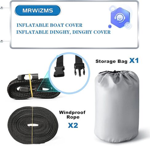 غطاء قارب، أغطية قارب، بطول يصل إلى 9.5'-10.5'، مقاوم للشتاء، مقاوم للأشعة فوق البنفسجية، غطاء زورق مقاوم للبهتان والتمزق 600D (رمادي، 9.5'-10.5' L، عرض الشعاع 70 بوصة) in Kuwait