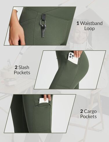 SPEXIAL Women's Fleece Lined Pants Water Resistant Thermal Hiking Warm Crossover Flare Leggings Winter Outdoor Pants in Saudi Arabia