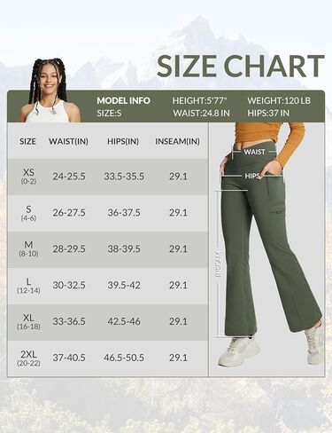 SPEXIAL Women's Fleece Lined Pants Water Resistant Thermal Hiking Warm Crossover Flare Leggings Winter Outdoor Pants in Saudi Arabia