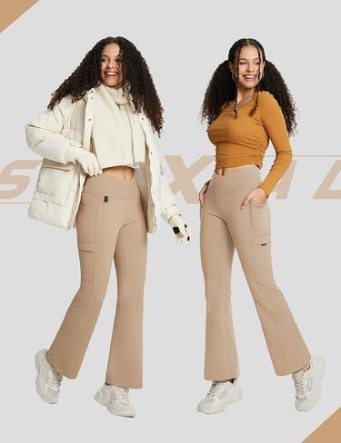SPEXIAL Women's Fleece Lined Pants Water Resistant Thermal Hiking Warm Crossover Flare Leggings Winter Outdoor Pants in Saudi Arabia