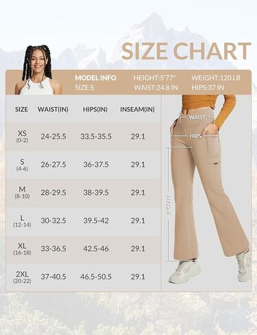 SPEXIAL Women's Fleece Lined Pants Water Resistant Thermal Hiking Warm Crossover Flare Leggings Winter Outdoor Pants in Saudi Arabia