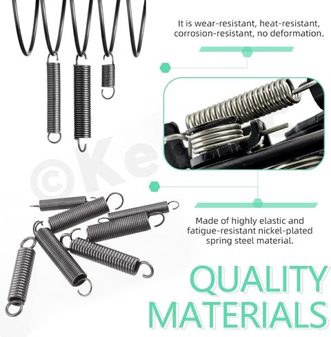 Keadic 36Pcs 12 Sizes Heavy Duty Large Extension Spring Assortment Set, Zinc Plated Wire-Metal Mechanical Springs with Hook Ends for Home Repairs in Saudi Arabia