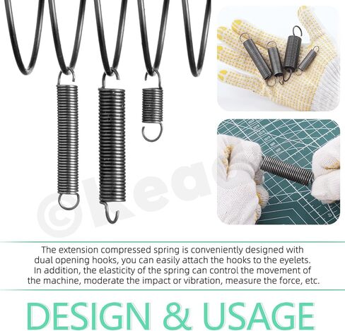 Keadic 36Pcs 12 Sizes Heavy Duty Large Extension Spring Assortment Set, Zinc Plated Wire-Metal Mechanical Springs with Hook Ends for Home Repairs in Saudi Arabia
