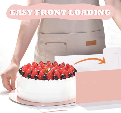 KPOSIYA 20pcs Pink Cake Boxes with Cake Boards,12x12x6 inch Bakery Boxes with Window,Square Cardboard Cake Containers, Cake box 12inch for Birthday Party Wedding in Saudi Arabia