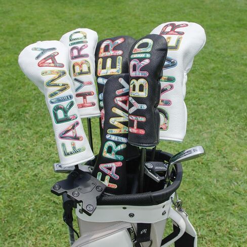 Golf Club Head Covers White for Driver, Fairway Hybrid Woods - 4 Options - Synthetic Leather Driver Headcover, Fairway Wood Head Cover, Golf Hybrid Head Cover or Golf Wood Head Covers Set in Saudi Arabia