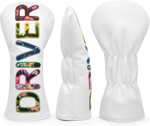 Golf Club Head Covers White for Driver, Fairway Hybrid Woods - 4 Options - Synthetic Leather Driver Headcover, Fairway Wood Head Cover, Golf Hybrid Head Cover or Golf Wood Head Covers Set in Saudi Arabia