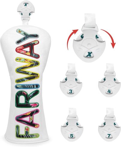 Golf Club Head Covers White for Driver, Fairway Hybrid Woods - 4 Options - Synthetic Leather Driver Headcover, Fairway Wood Head Cover, Golf Hybrid Head Cover or Golf Wood Head Covers Set in Saudi Arabia