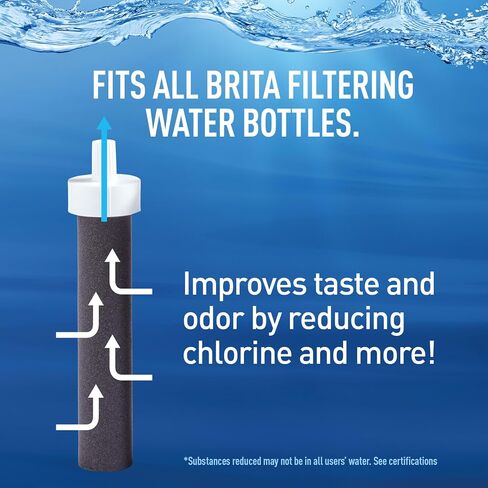 Brita Hard-Sided Plastic Premium Filtering Water Bottle, BPA-Free, Reusable, Replaces 300 Plastic Water Bottles, Filter Lasts 2 Months or 40 Gallons, Includes 1 Filter, Blush - 26 oz. in Saudi Arabia