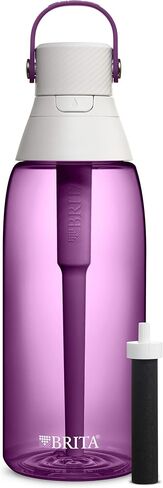 Brita Hard-Sided Plastic Premium Filtering Water Bottle, BPA-Free, Reusable, Replaces 300 Plastic Water Bottles, Filter Lasts 2 Months or 40 Gallons, Includes 1 Filter, Blush - 26 oz. in Saudi Arabia